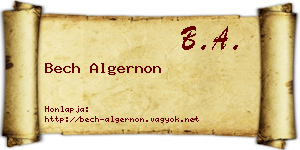 Bech Algernon névjegykártya